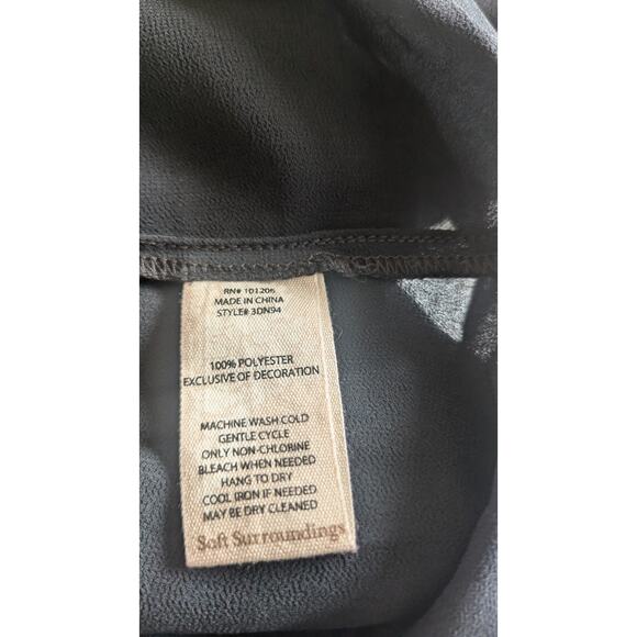 Soft Surroundings NWT Black Flowy Button Down Shirt, PM, Sheer Lager, Classic - Picture 7 of 9